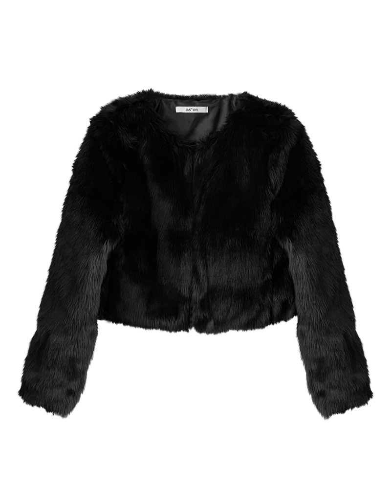 as”on Fur jacket (Black)
