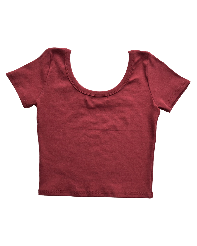 as”on red u-neck T